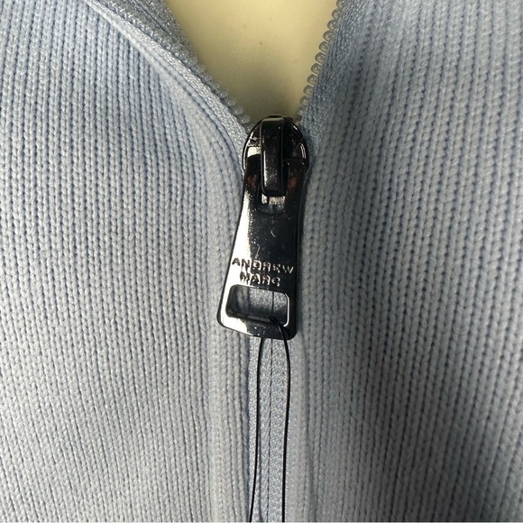 Andrew Marc Light Blue Knit Zip-Up - Picture 6 of 10